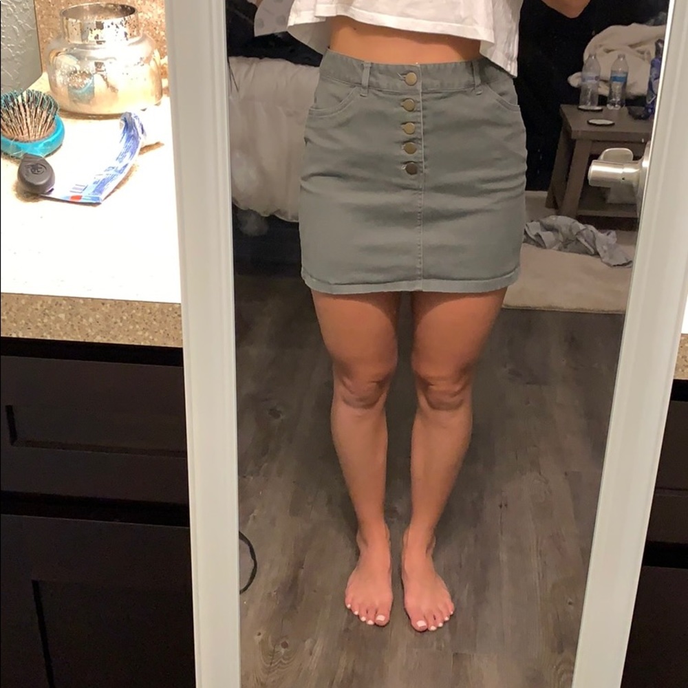 Army green skirt